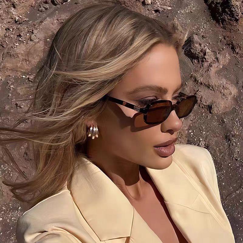 Sexy Small Rectangle Women Sunglasses Fashion Leopard Brown Retro Colorful Shade Eyewear Female Sun Glasses