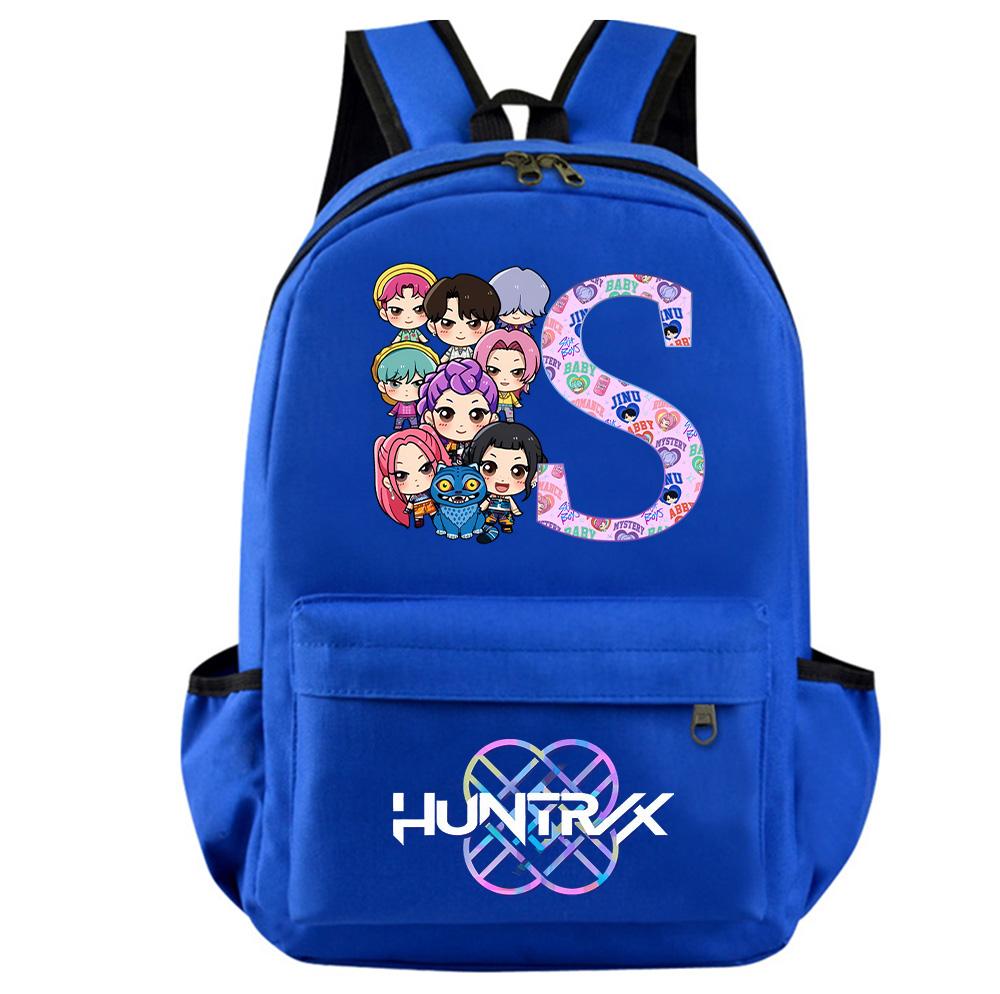 Mochila Estampada Caçadores de Demônios Kpop com 26 Letras Inglesas para Adolescente Estudante Menina Menino Mochila Escolar Bolsa de Livros Mulheres Grande Capacidade Bolsa de Viagem Presente para Criança Rucksak