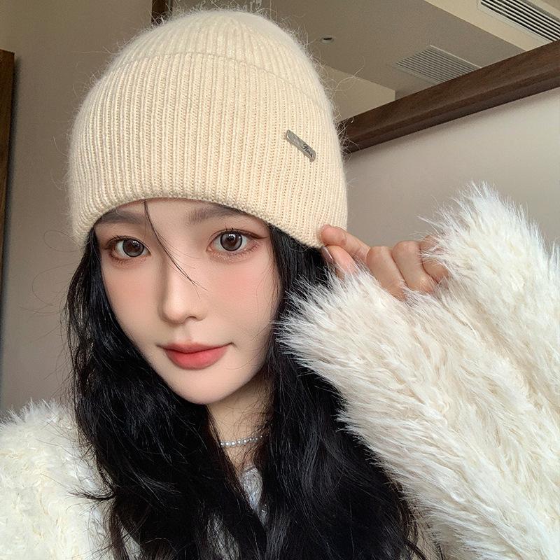 Hat Women's Face showing Small Ear Protecting Woolen Hat Plus Velvet To Keep Warm While Cycling and Cold Proof Ear Protecting Hood
