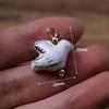 2Pcs Painted Handmade Ceramic Pendants Stainless Steel Eye Pin Tulip/Animal Charms for DIY Necklace Earrings Jewelry Accessories