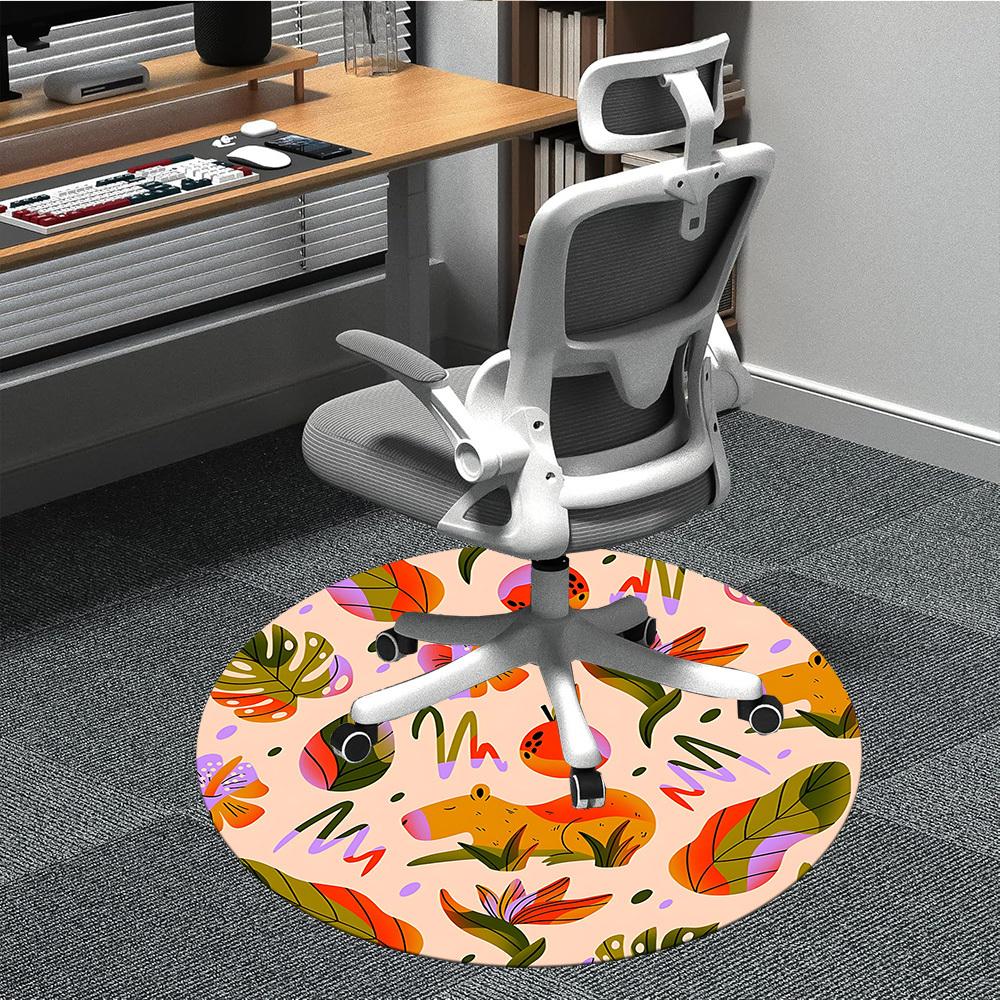 

1pc Capybara Patterns Chair Carpet for Office - Durable, Ideal for Chair Mats, Stylish & Functional Decorative Rug yy260203085 80cm by 80cm