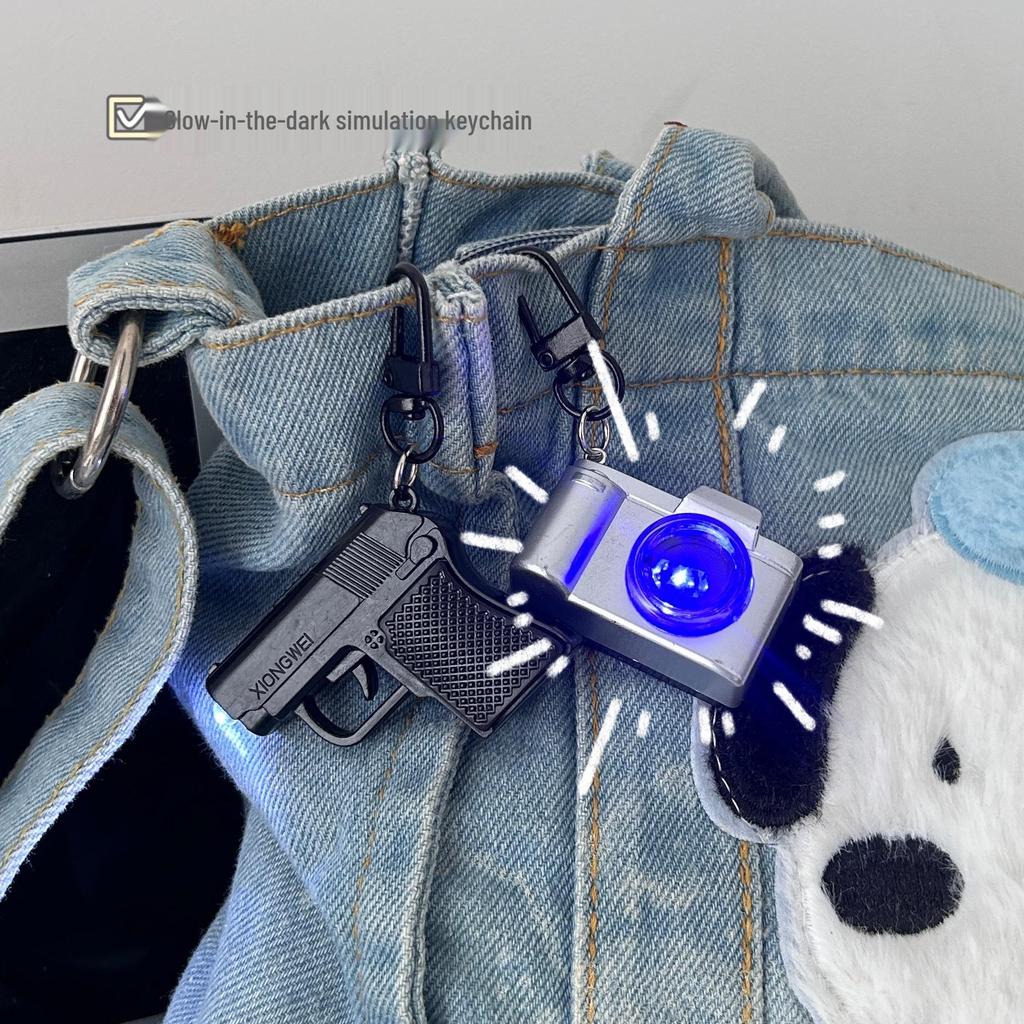 Quirky Personality Gun Toy & Luminous Keychain Camera
