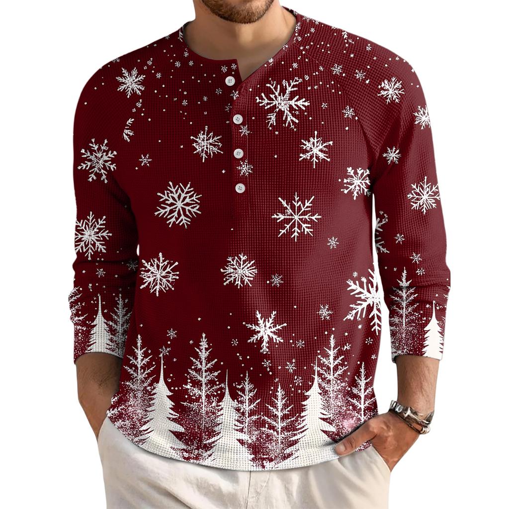 Men's Loose Casual Button Down Collar Long Sleeve Top