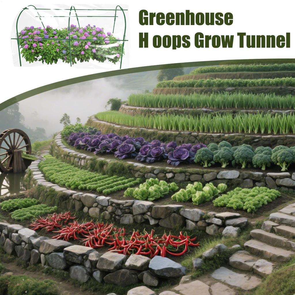 Garden Hoop For Raised Beds Backyard Plant Tunnel Windproof Planting Hoop Grow Tunnel For Raised Bed Greenhouse Orchard
