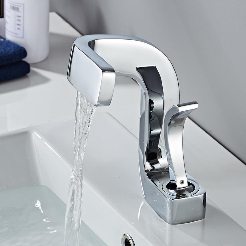 BAKALA Bathroom Basin Faucet Black/Chrome/White Brass Material Sink Mixer Tap Hot & Cold Sink Faucet Bathroom Lavotory Faucet