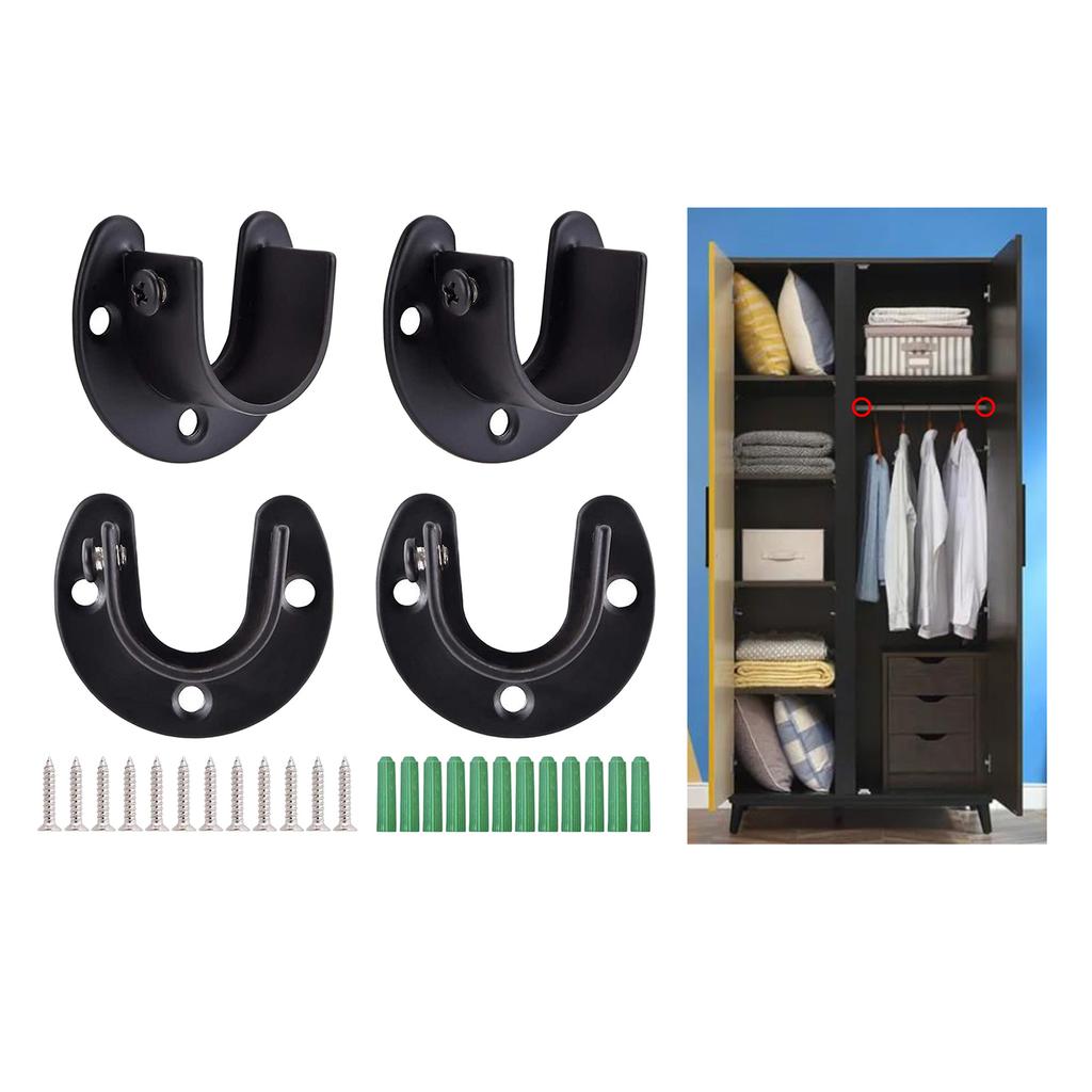 4 Pieces Pipe Shelf Brackets Heavy Duty Flange Support with Screws Wall Mount