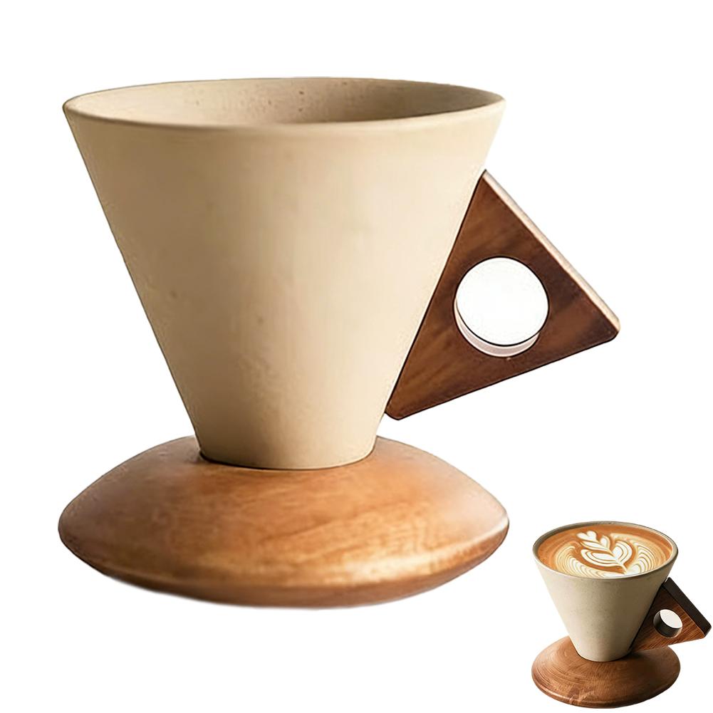 Vintage Ceramic Coffee Cup Set Elegant Design Home Use Personal Mug with Saucer American Latte Ceramic Cup Creative Home Mug