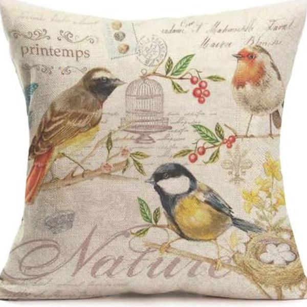 American Retro Printed Linen Pillowcase Living Room Sofa Office Pillow Car Cushion Cover