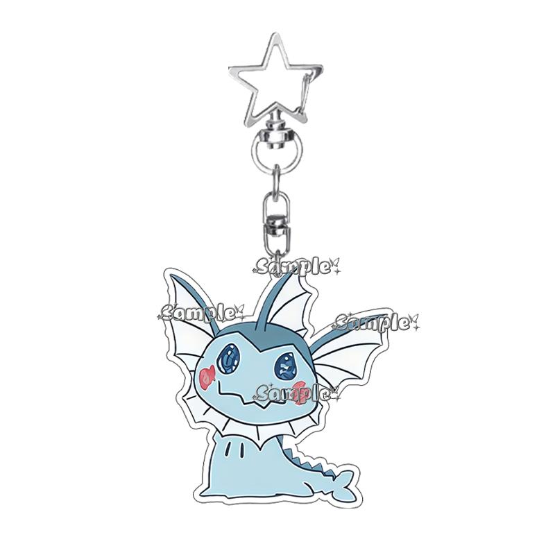 Creative Anime Eevee Leafeon Glaceon Umbreon Jolteon Anime Double-sided Printing Acrylic Keychain Key Ring Jewelry  Accessories