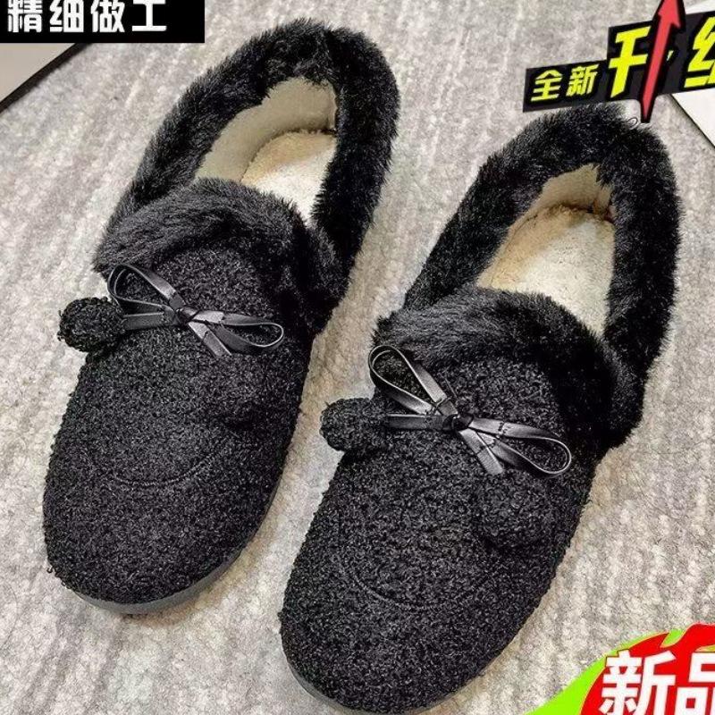 Suede autumn and winter new Doudou shoes pregnant women fleece thickened snow boots cotton shoes