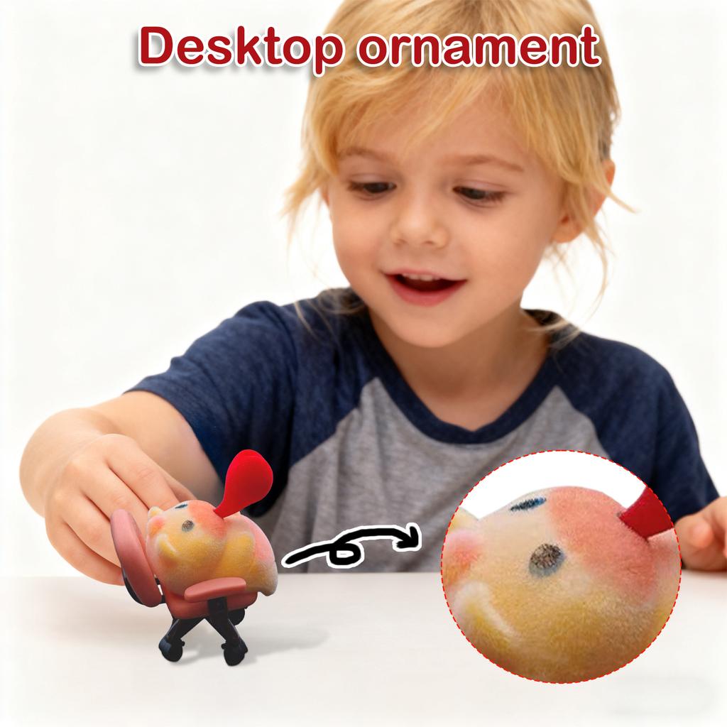 Flocked Swiveling Seat Ornament For Cars, Offices, And Desktops , Decompression Ornament