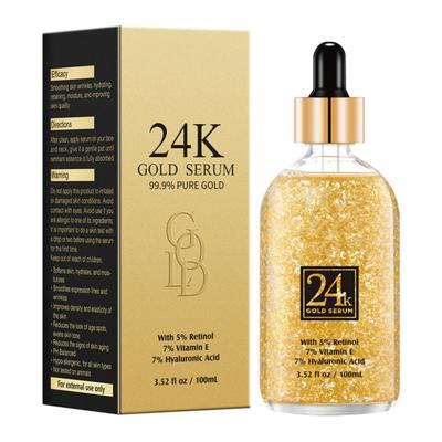 24K Gold Serum Smooth Skin Wrinkles Hydrating Moisture Improving Skin Quality