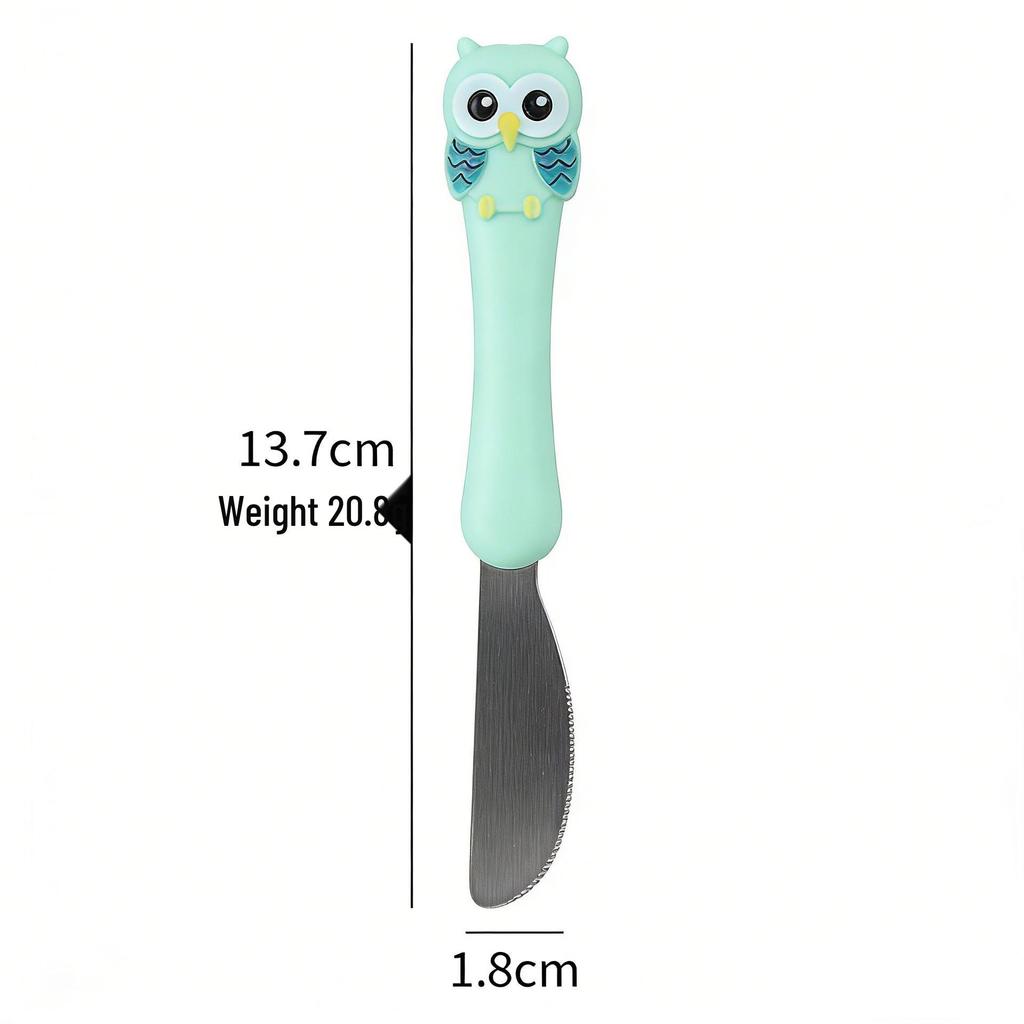 304 Stainless Steel Children's Owl Cutlery Set – Knife, Fork, Spoon for Baby Feeding