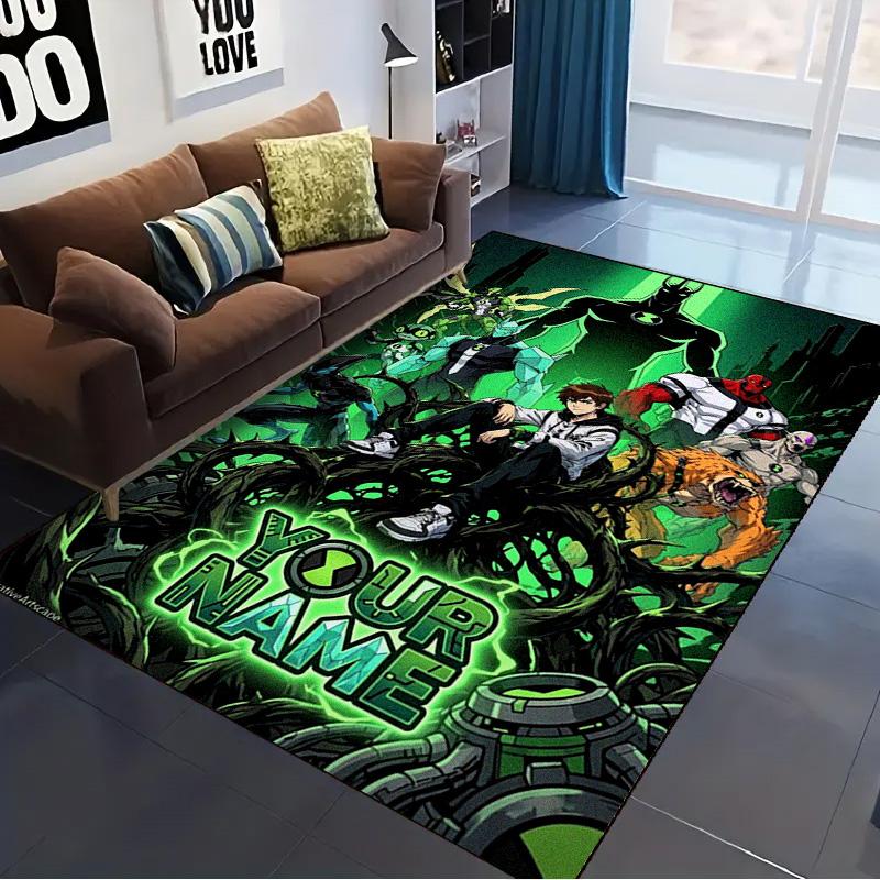Name Custom Ben 10 Carpet Rug for Living Room Bedroom Home Sofa Decoration,Kids play Non-slip Floor Mat