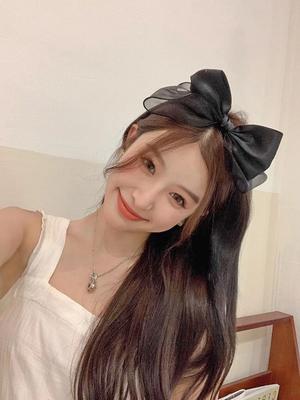 Lystrfac Black Mesh Fairy Bow 3D Headband Princess Women Girls Simple Hair Hoop Hairband Ladies Headwear Hair Accessories