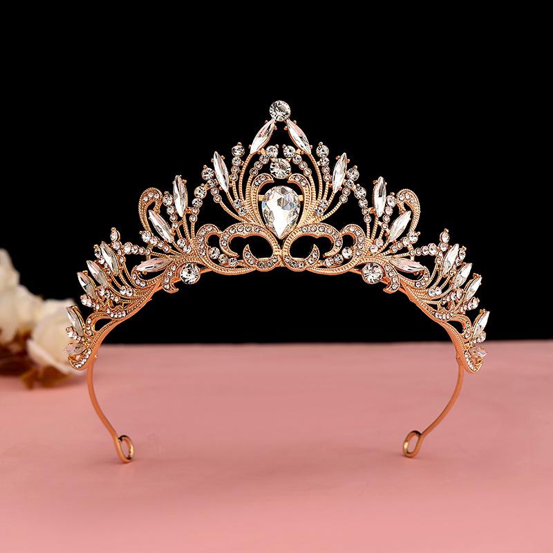 Baroque Retro Black Luxury Crown Bridal Tiara Wedding Dress Birthday Queen Crown Cake Crown