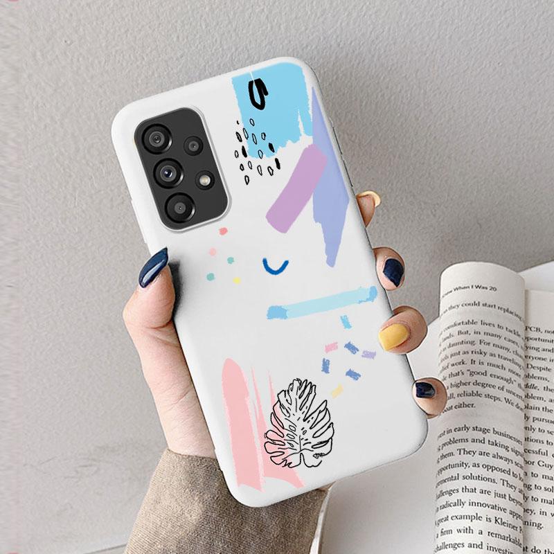 Case For Samsung A53 A52S A52 A73 A70 Cute Heart Flower Back Cover Soft Silicone Matte Protective Funda For Samsung Galaxy A53
