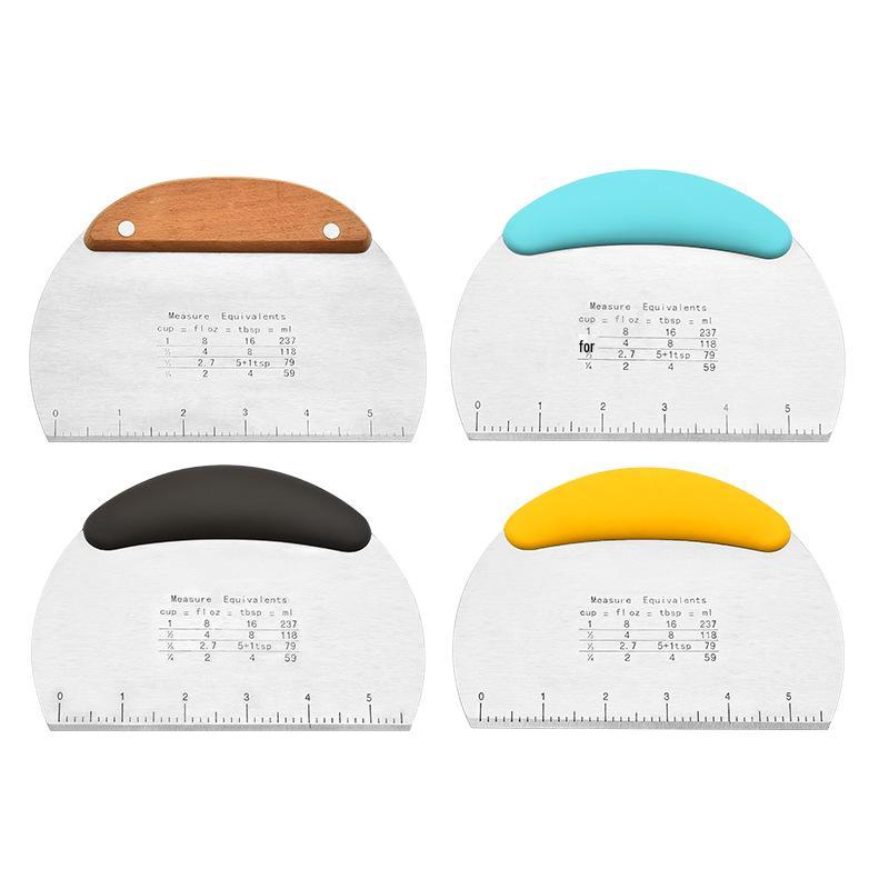 Stainless Steel Semicircular Dough Cutter & Cream Scraper with Scale - Baking Tool