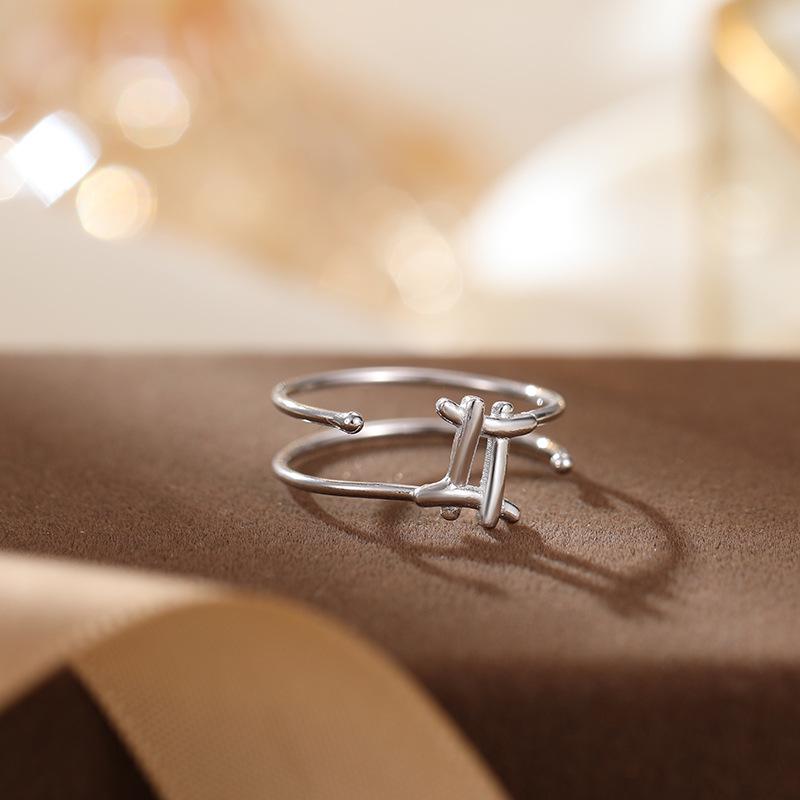 Banyan Tree S925 Silver Double-Layer Zodiac Ring: Elegant, Unisex, Trendy Index Finger Accessory