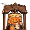Housewarming Gift Ideas Vintage Halloween Wooden Bell Decor, Rustic Farmhouse Shelf Sitter with Artistic Photo Props Metal Wood Stand, Tabletop