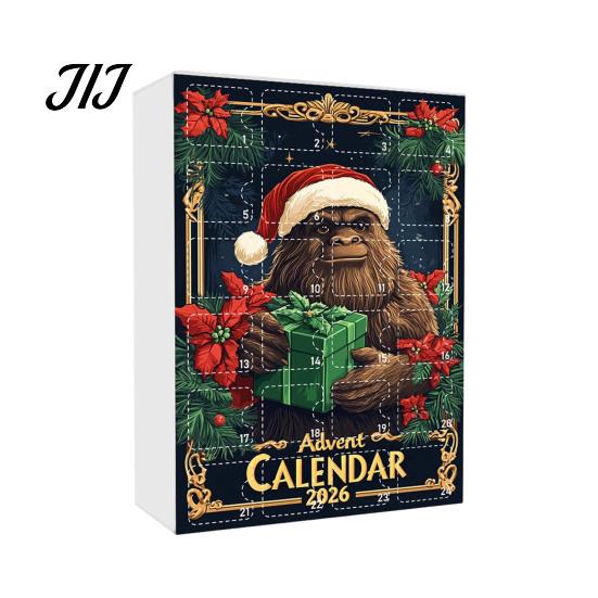 Christmas Party Favors Advent Calendar, Ape Series 24 Day Countdown Box with Xmas Gift Acrylic Pendants, Festive Tree Hanging Ornaments for