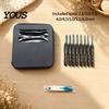 Knitting Tools Case 1 Set Crochet Hook Kit, 8 Sizes 2.5mm-6mm Yarn Portable Supplies with Storage , Soft TPR Handle Needle & Scissors
