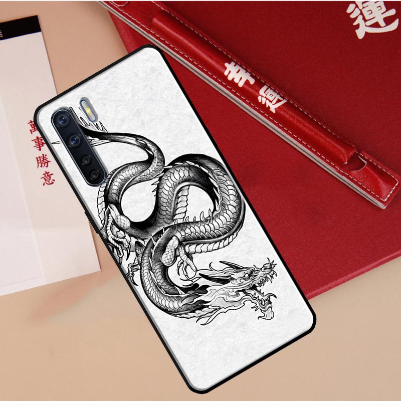 Chinese Dragon Case For Oppo A60 A98 A58 A78 A18 A38 A80 A40 A77 A57 A17 A74 A54 A94 A96 A76 A16 A15 A5 Pro