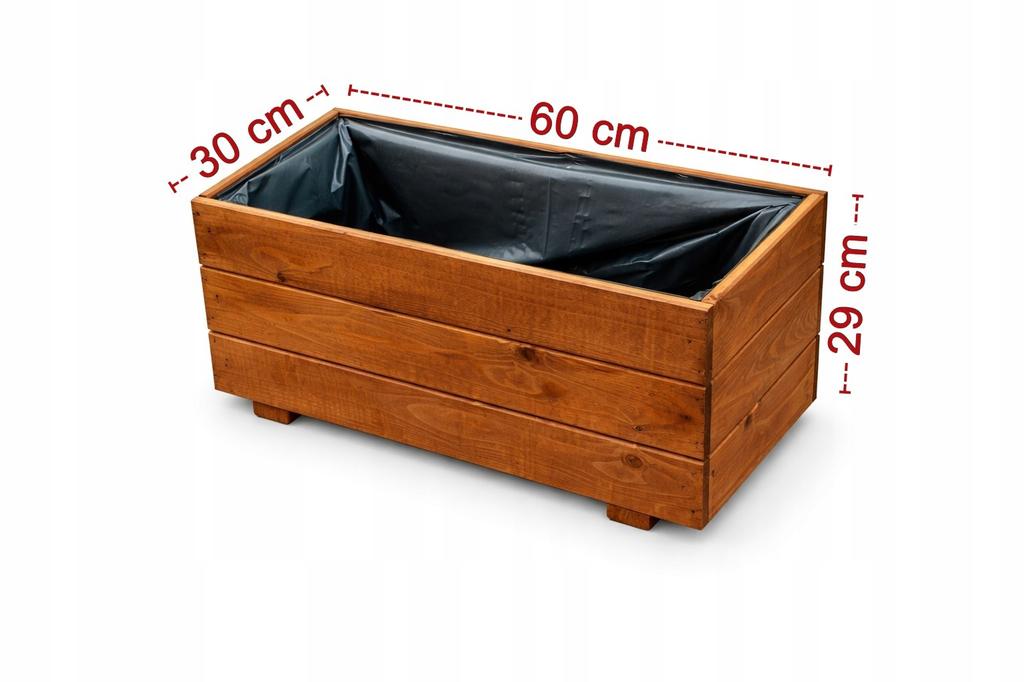 Wooden Garden Pot Teak 60X30X29 D26