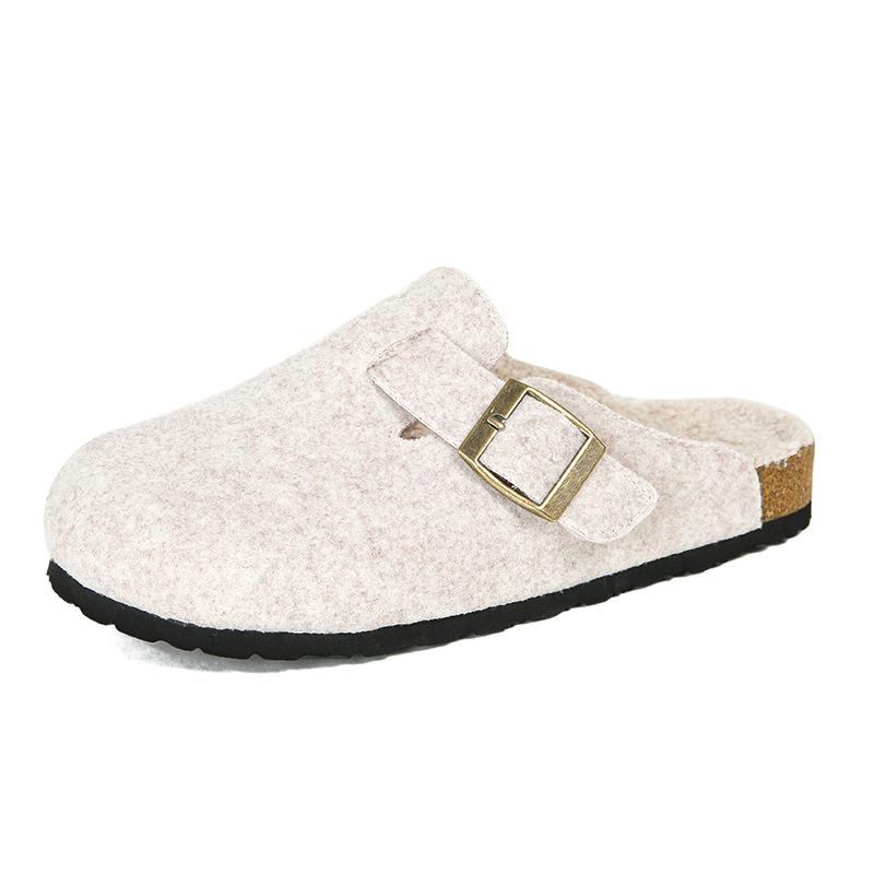 

Sanxi same Birken women s shoes platform cork fishing flat bottom bag head half slippers Birken shoes spring and autumn velvet 34