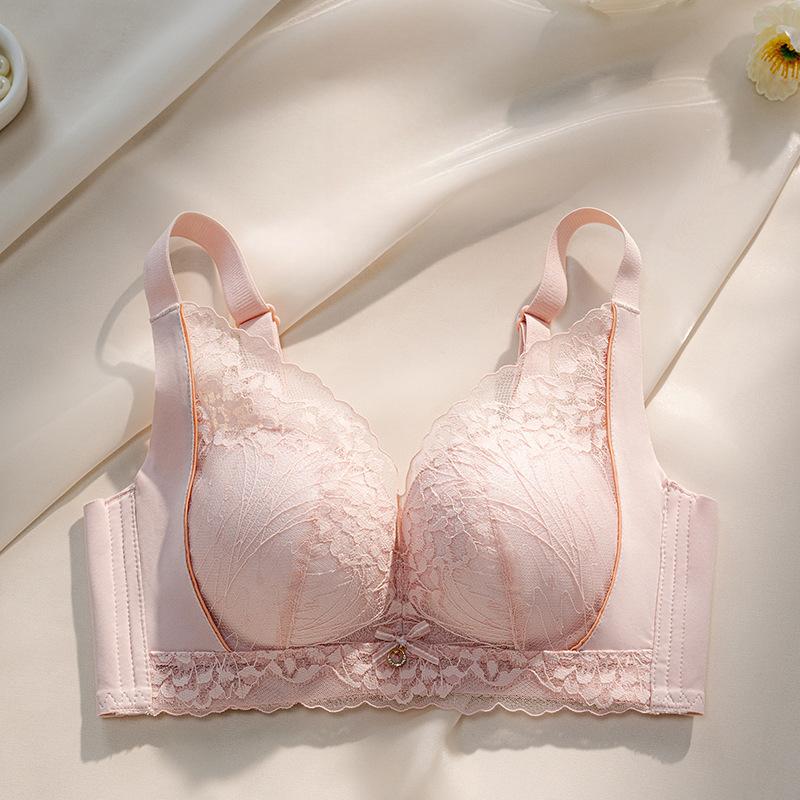 French Lace Bra Women's Gathering Bra Breast Collection Anti Sagging No Steel Ring Adjustable Thin Bra
