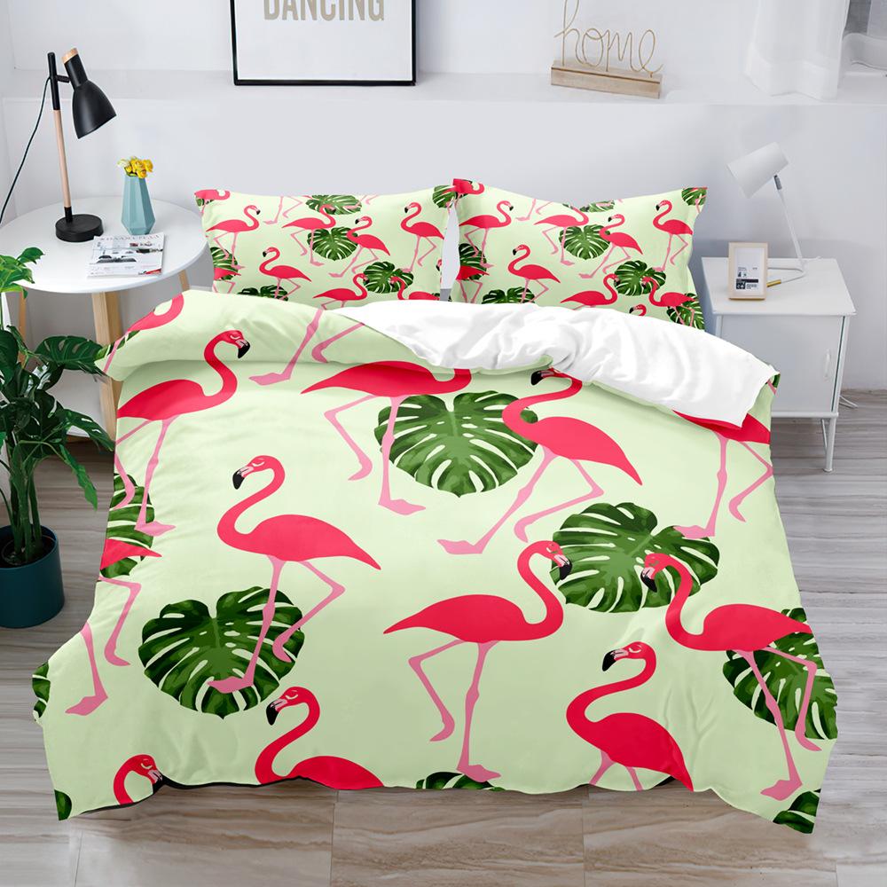 Bird Game Digital Printing Quilt Cover Three-Piece Set