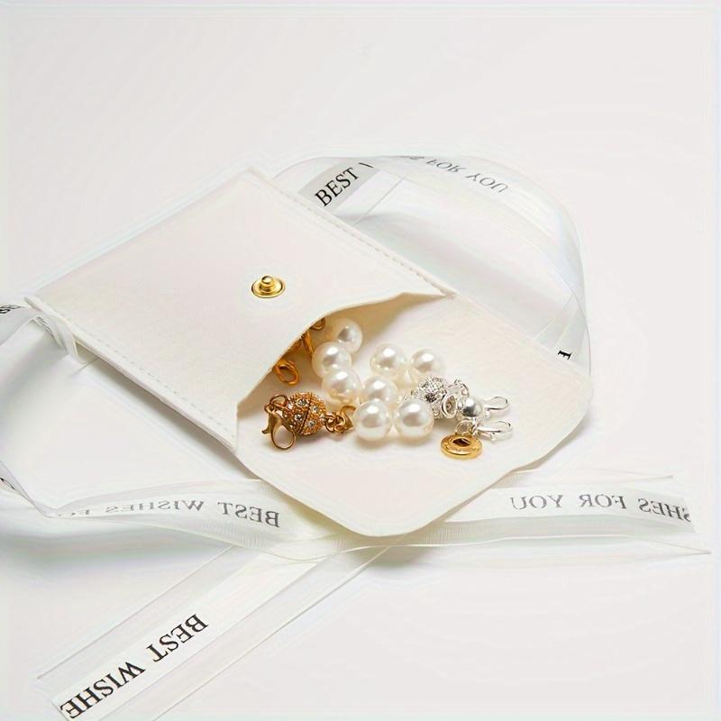 20 Stück Kunstleder Schmuckbeutel, Verschiedene Farben Druckknopfverschluss Taschen für Ringe, Anhänger, Halsketten - Perfekte Aufbewahrungslösung, Schmuckorganizer