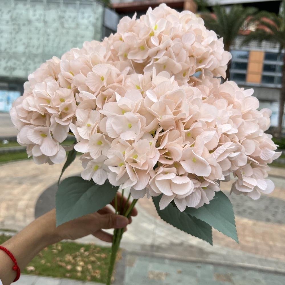 5 Heads Fake Hydrangea Flowers Silk Simulated Wedding Floral for Home Party Wedding