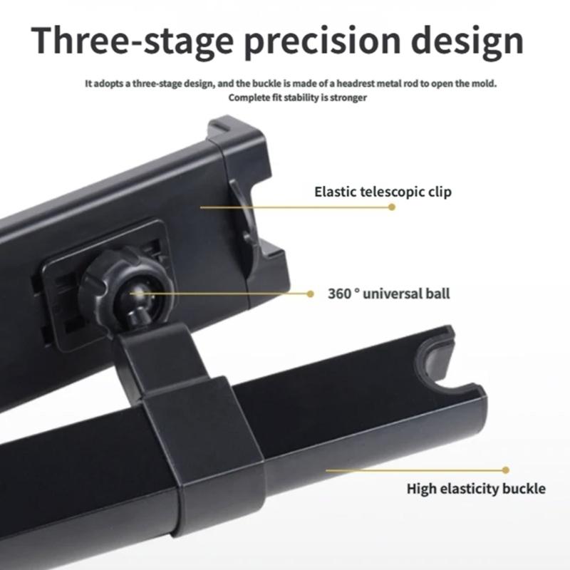 Rotating Car Tablet Holder Multi Angles Adjustment for Enhanced Viewing Comfort in Vehicle Backseat During Long Journeys