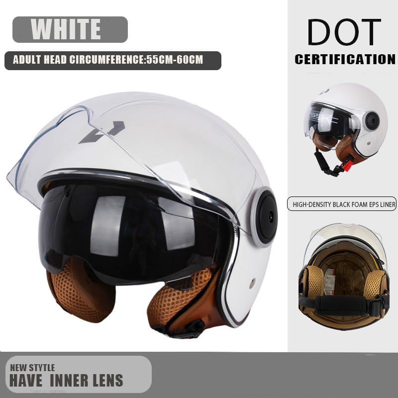 Certified Protective Helmet Safety Helmet Motorcycle Open Face Helmet Retro 3/4 Helmet Cruise Casco Casque Moto Men Women