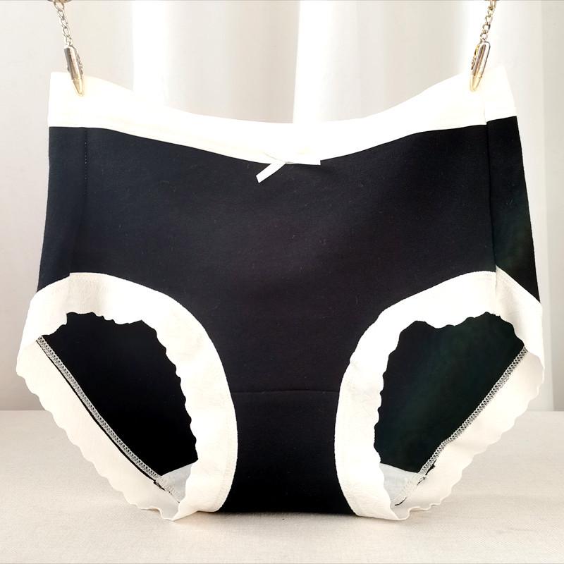 

Plus Size Pure Cotton Women s Mid-High Waist Antibacterial Underwear for Autumn/Winter XXXL чорний