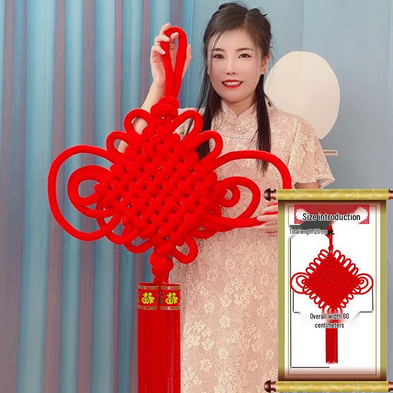 Extra Large 2025 Chinese Knot Pendant: Stylish Fu Character Ornament for Living Room & Entrance Hall