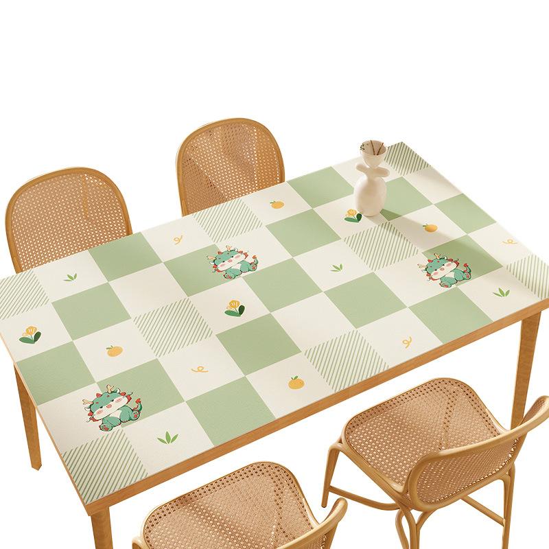 Tablecloth Pvc Waterproof, Oil-Proof And Anti-Scalding Leave-In Table Mat, Desktop Protective Mat, Leather Tablecloth, Dining Table Mat, Coffee Table