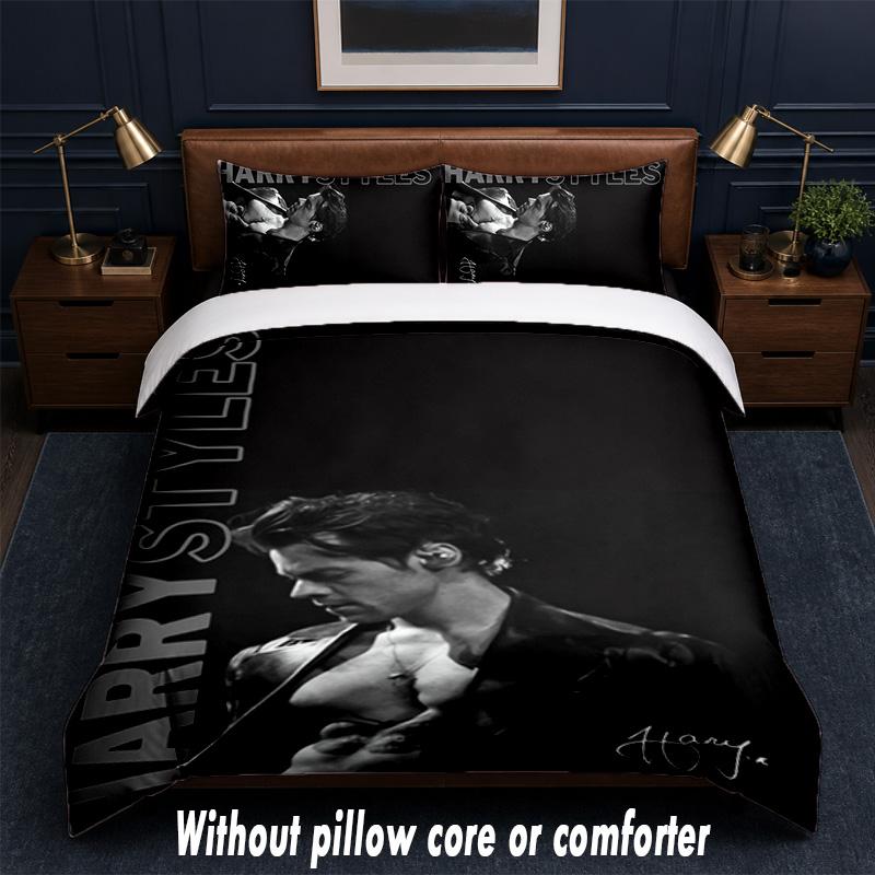 Harry Styles Design Bed Bedding Set 1 Duvet Cover + 2 Pillowcases Soft Breathable Household Bed Linens