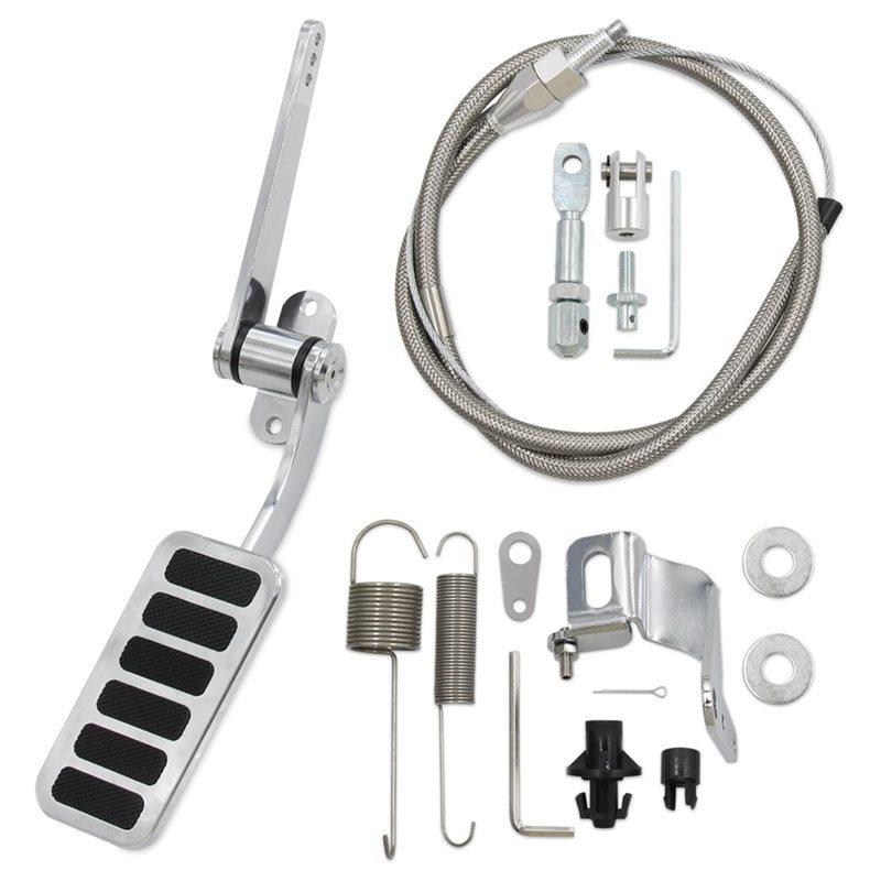 Universal Aluminum Throttle Pedal 36  Stainless Steel Braided Throttle Cable Kit With 24  Sleeve Car Accessories
