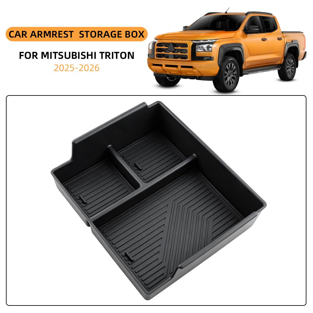 Car Armrest Storage Box for Mitsubishi Triton 2025 2026 Center Console Organizer Tray Plate Interior Auto Interior Accessories
