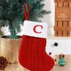 Christmas Socks Knitting Red Snowflake Alphabet Letters Christmas Decoration For Home Tree Ornament Gift Navidad Natal Decoration