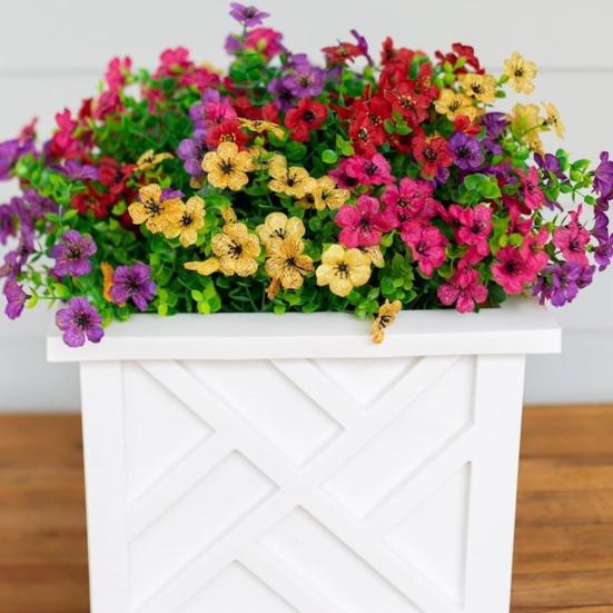 16Pcs Simulated Flowers Realistic Artificial Plants Home Decoration Faux Bouquet Indoor Outdoor Garden Balcony Terrace Decor