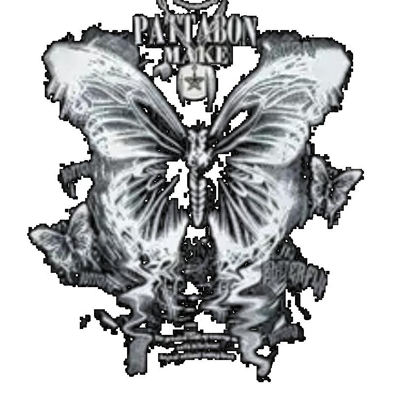 Oversized T Shirt Black Butterfly Print With PACTAGON PARK Text Casual Streetwear Fashion Women Summer Top