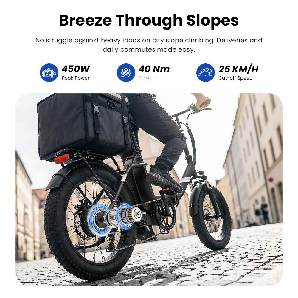 Touroll S3 Schwarz EU-Stecker Step-Through 20 Zoll 36V13Ah 250W E-Bike