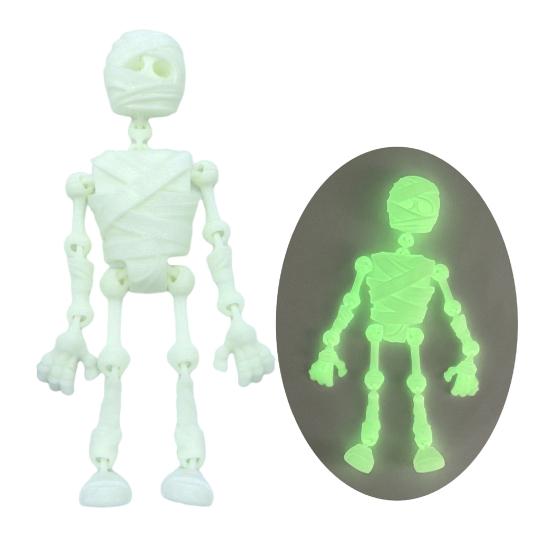 Halloween Skeleton Refrigerator Magnet 3D Printed Poseable Skeleton Figurine with Movable Joints Articulated Skeleton Fridge Magnetic Decoration