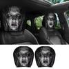 2Pcs Polyester Car Headrest Covers Halloween Horror Artwork, Decorative Covers Vehicle Headrests Protector for Interior Styling