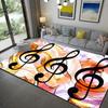 Music Note Area Rug Vintage Music Theme Rugs Non-Slip Floor Mat Door Mats Carpet for Living Room Bedroom Home Decoration