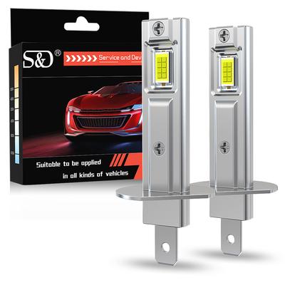 2 Pezzi Lampadine LED H1 per Fari Auto Senza Ventola H3 Fendinebbia 18000Lm 30W Luce Diurna Super Luminosi Luci Fendinebbia 6500K Bianco 12V