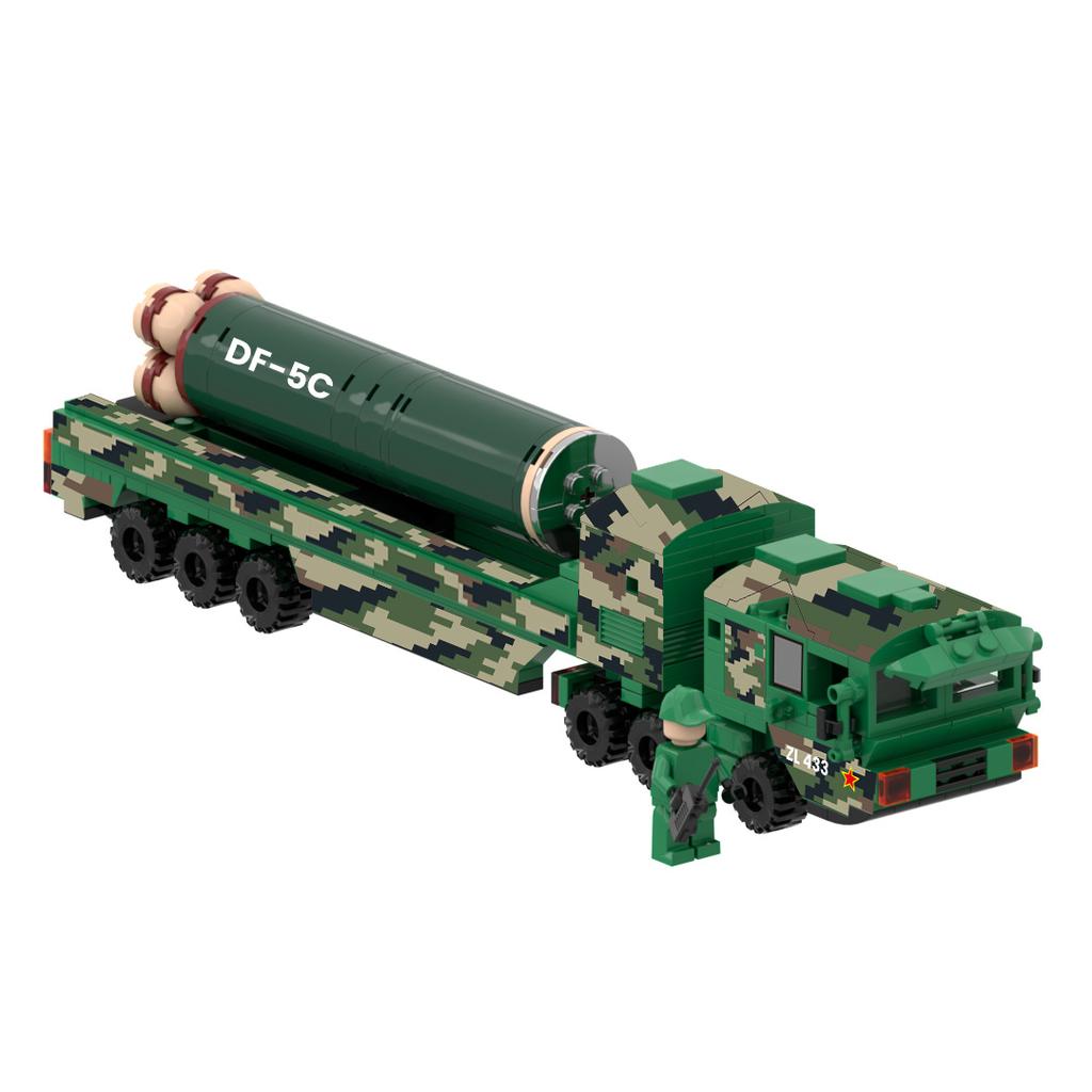Dongfeng5c Liquid Intercontinental Strategic Nuclear Missile Vehicle, Dongfeng61 Missile Vehicle, Building Block Toys, Military Models